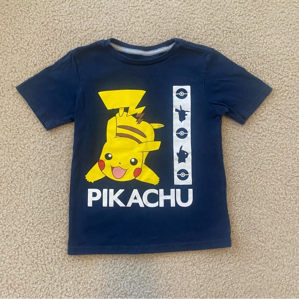 Pokemon Navy Blue Little Boys Short Sleeve T Shirt Size 6-7